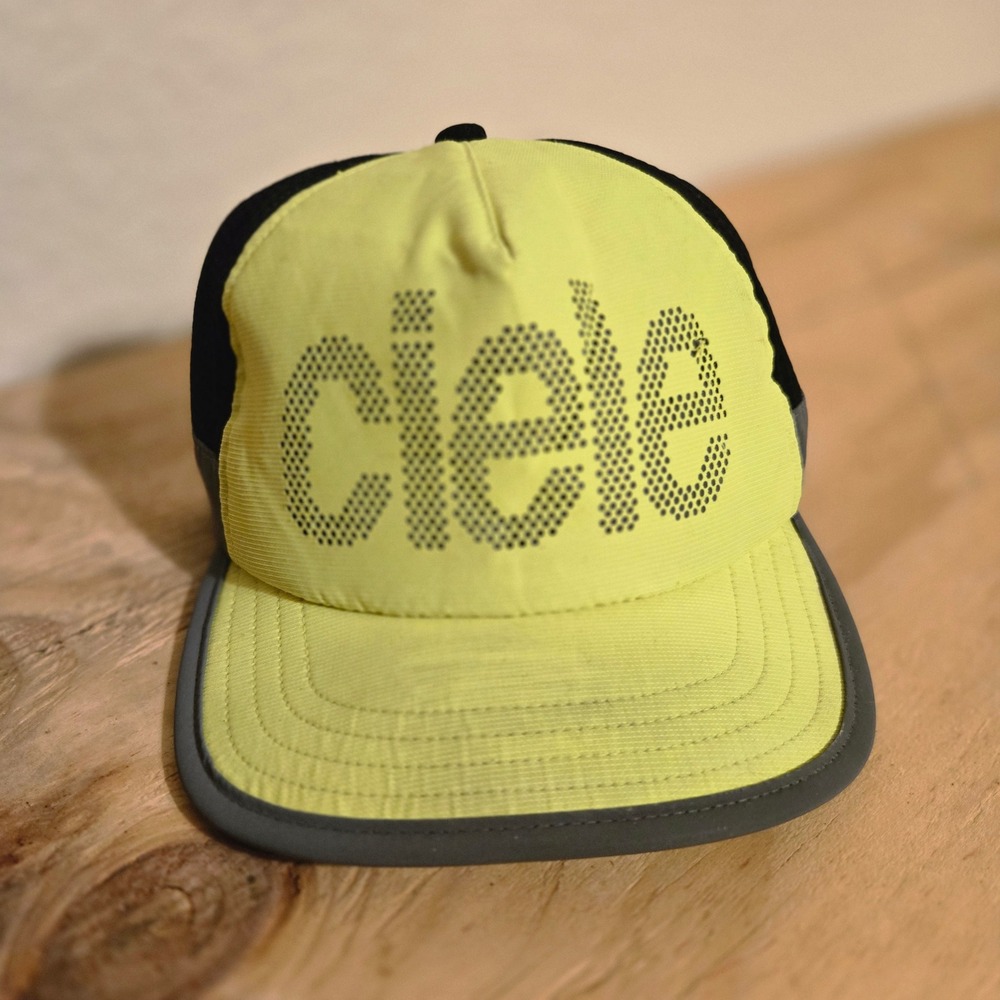 Ciele Athletics Hat Running Cap Yellow Black Mesh Adjustable Strapback GUC NEON